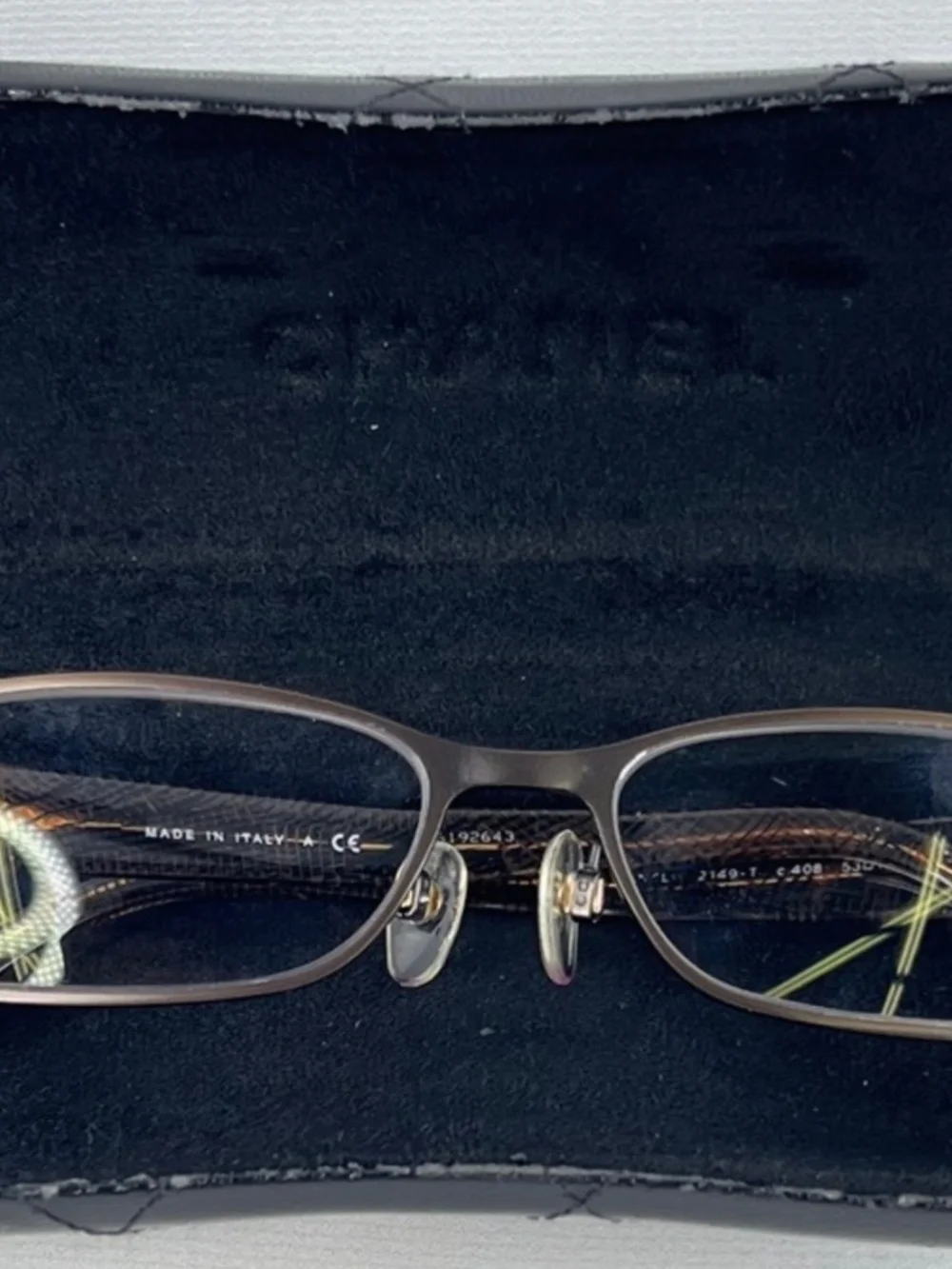 AUTHENTIC CHANEL CH 2149-T 407 Brown Titanium Eyeglasses w/ Case Made in Italy